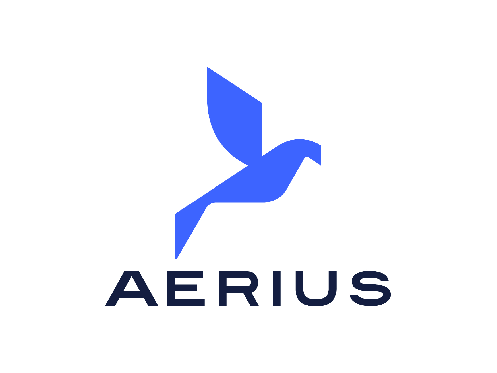 Aerius brand identity design logo on a white background