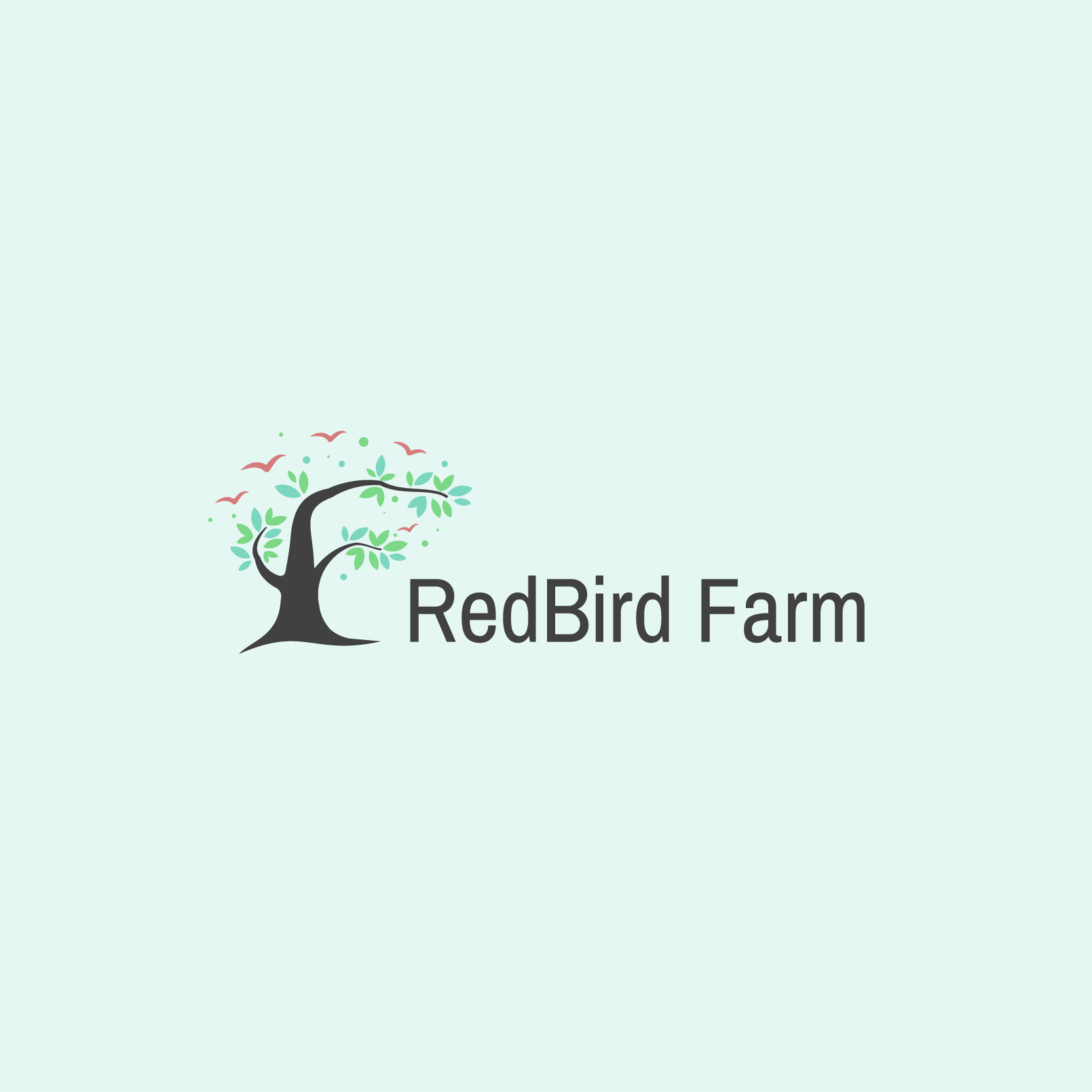 RedBird Farm logo design – organic farm brand identity