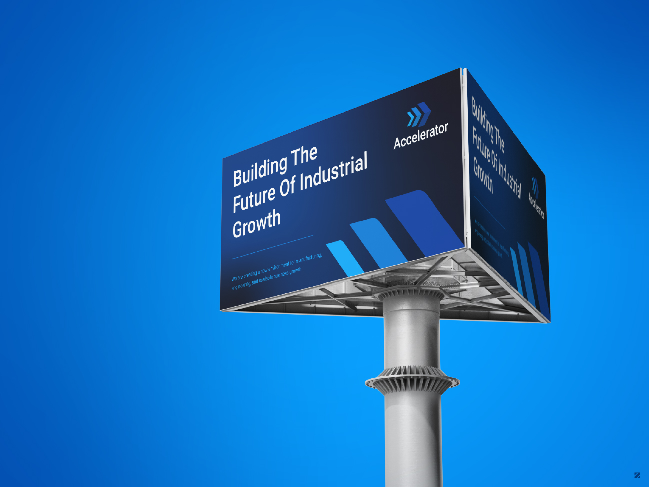 Accelerator Projects logo on outdoor billboard advertising mockup