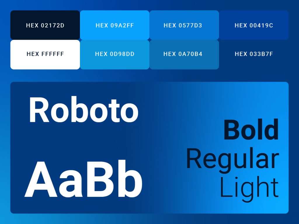 Accelerator Projects typography brand color palette with hex codes