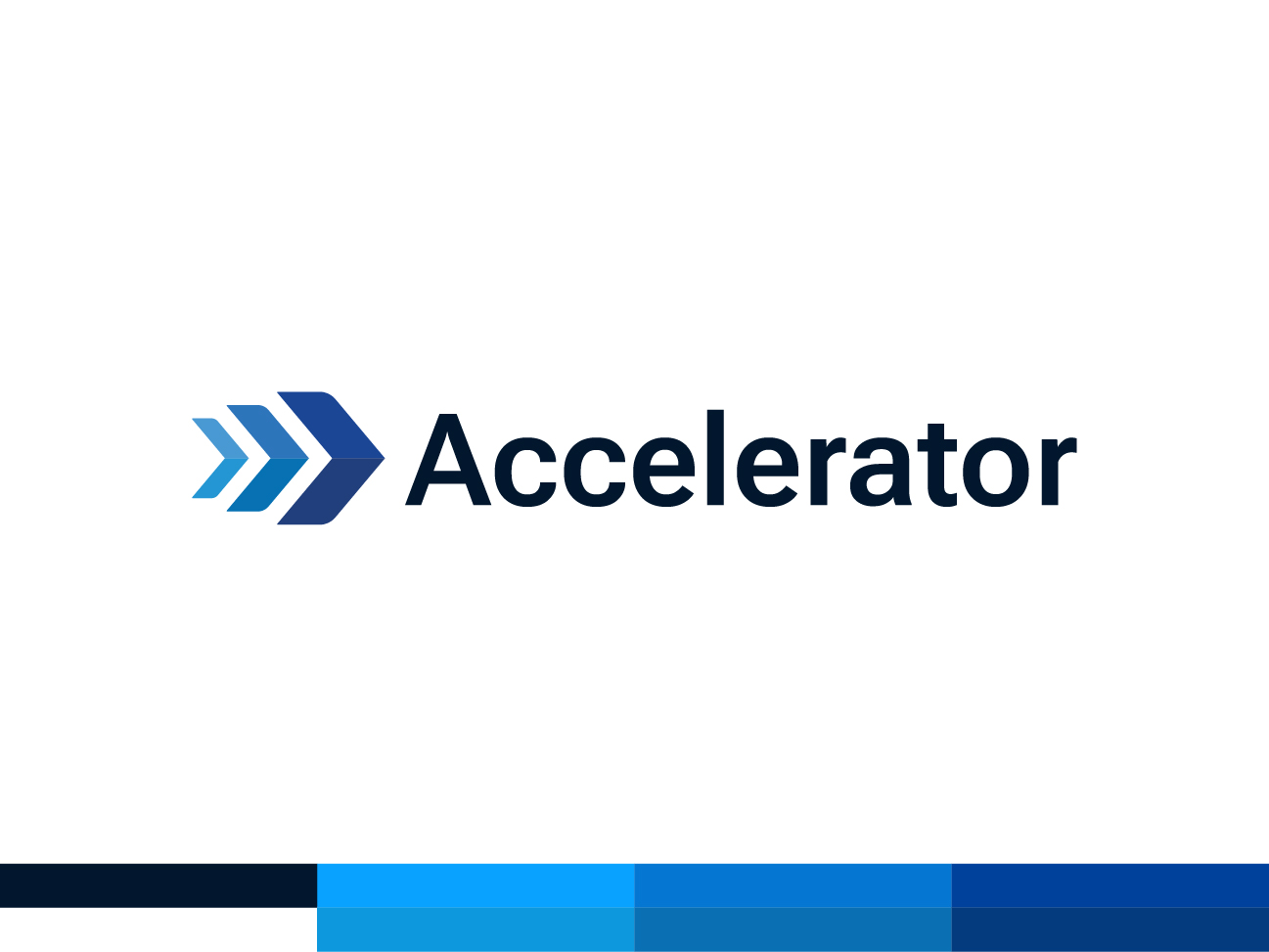 Accelerator brand logo with progressive lean wordmark by ZakDesignz