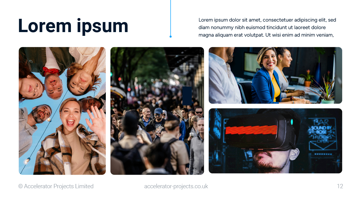 Accelerator Projects pitch deck four-image gallery slide