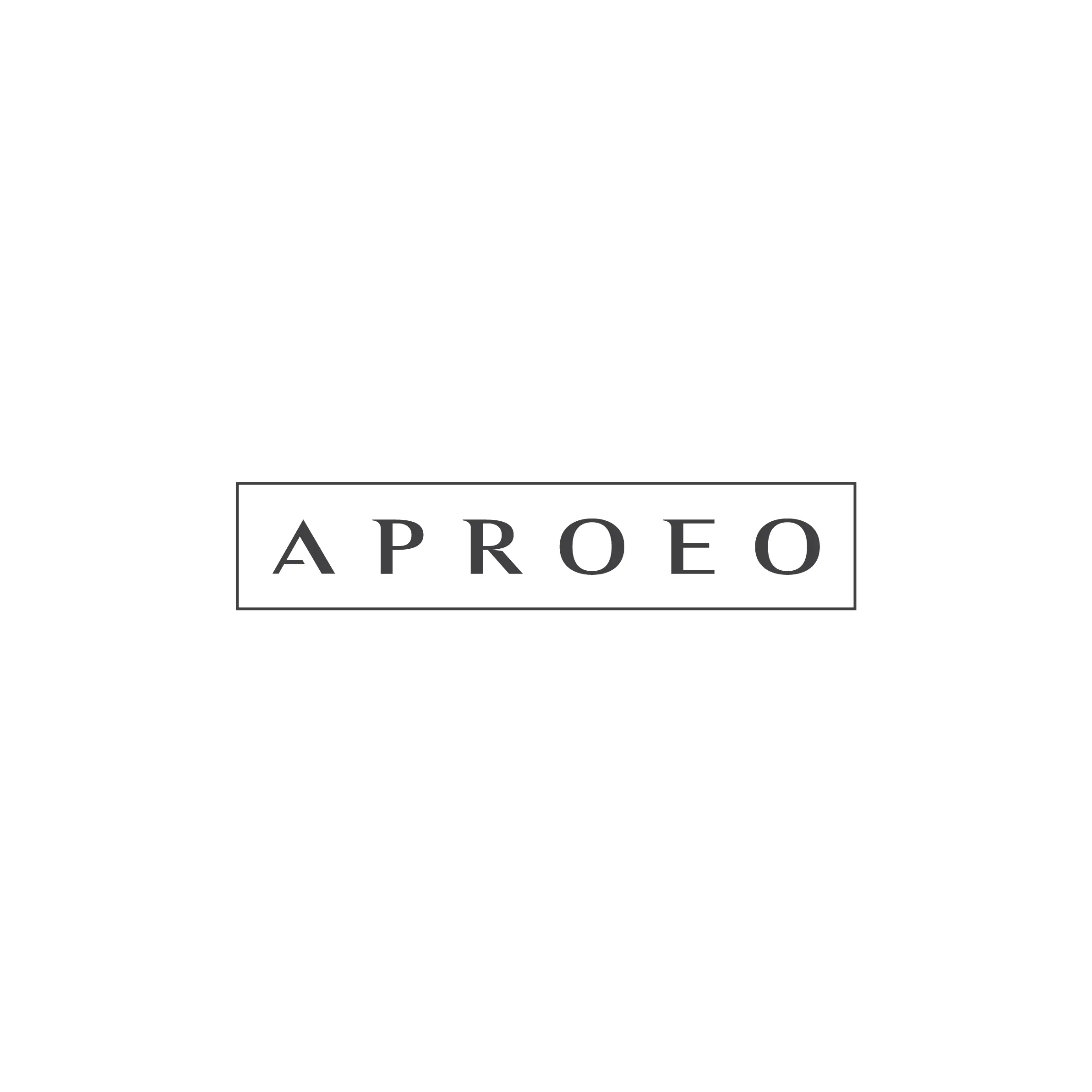 Aproeo modern minimalist luxury logo design for fashion cosmetic brand — boxed wordmark by ZakDesignz