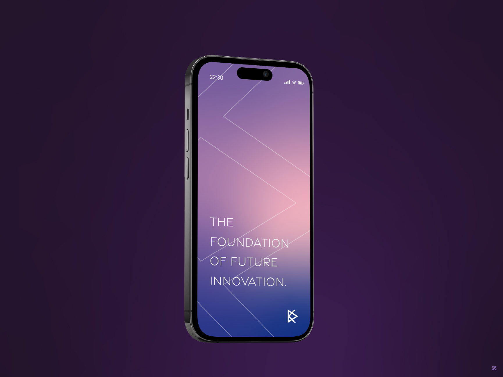 Kiban Dimension brand identity design lock screen on mobile app