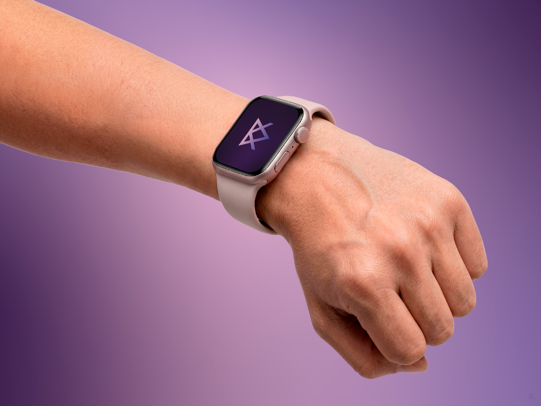 Kiban Dimension brand identity design icon on smartwatch screen