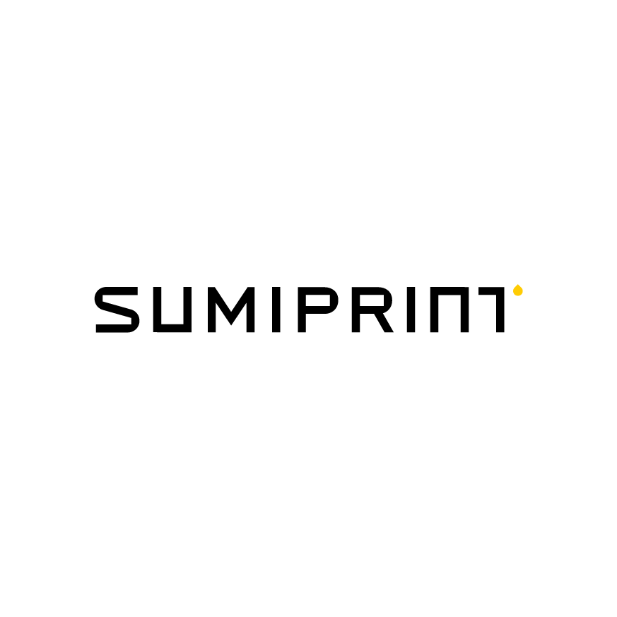 Clean modern wordmark logo for Sumiprint in black uppercase lettering