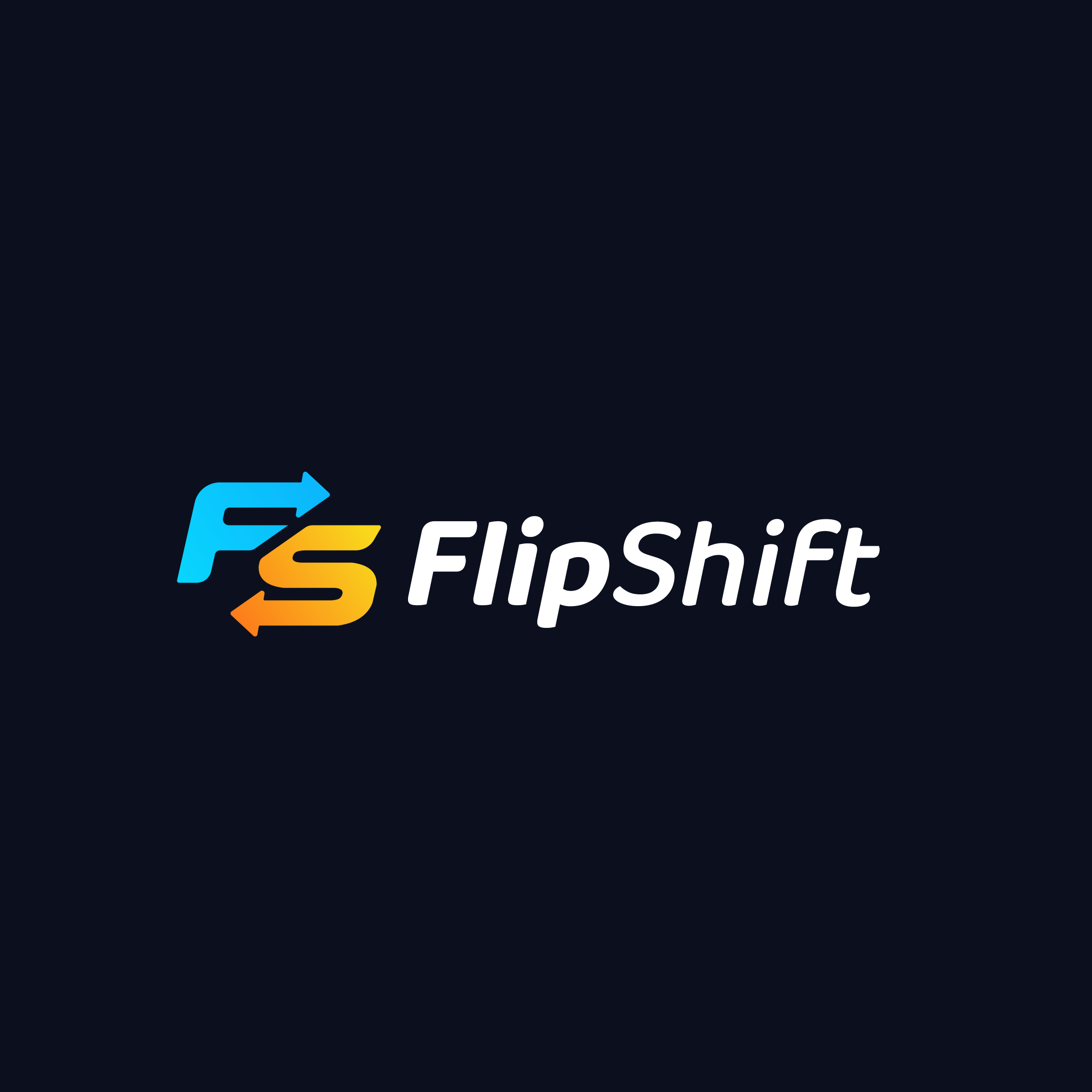 FlipShift modern minimalist logo design with arrow mark by ZakDesignz