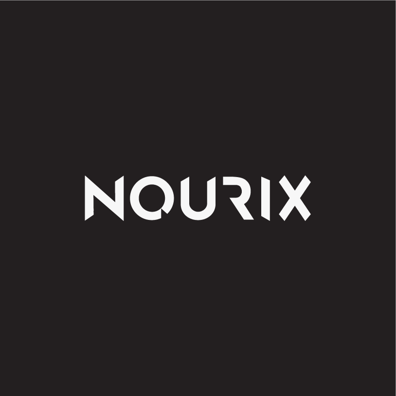 Nourix modern fitness clothing wordmark logo design by ZakDesignz