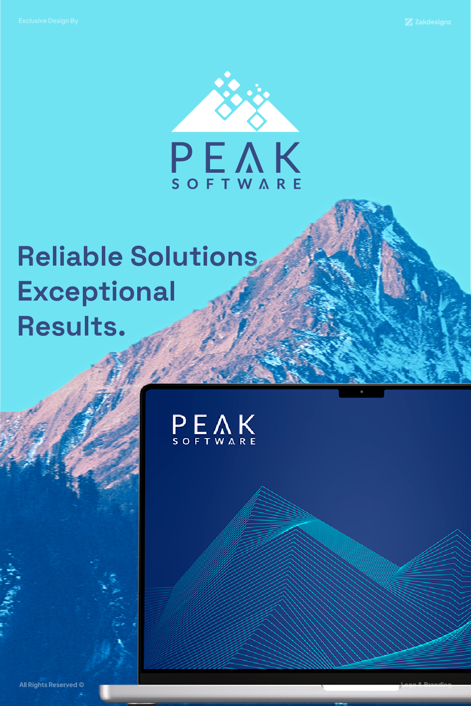Peak Software professional technology branding and logo design BY ZAKDESIGNZ
