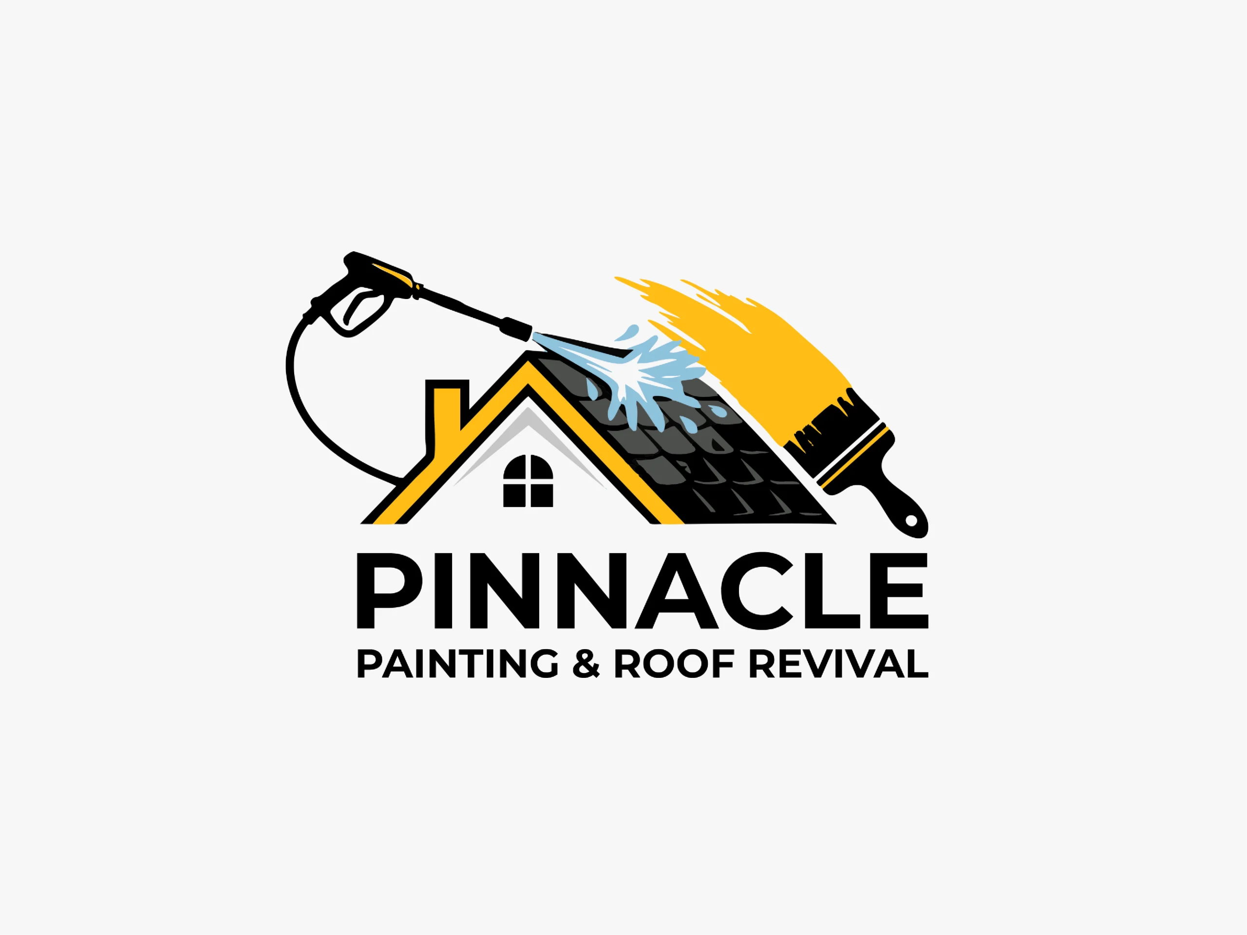 Pinnacle Painting and Roof Revival original raster logo before AI cleanup and vectorization by ZakDesignz