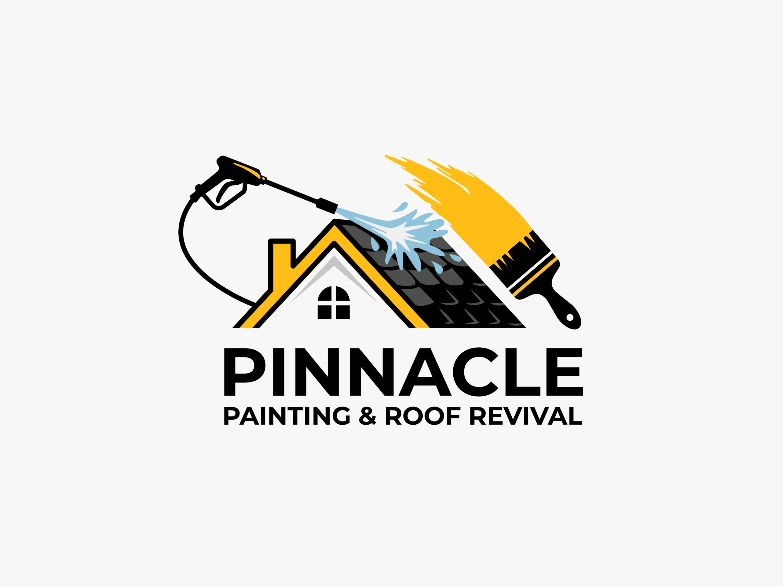 Pinnacle Painting and Roof Revival logo after AI vectorization and cleanup by ZakDesignz, clean sharp lines