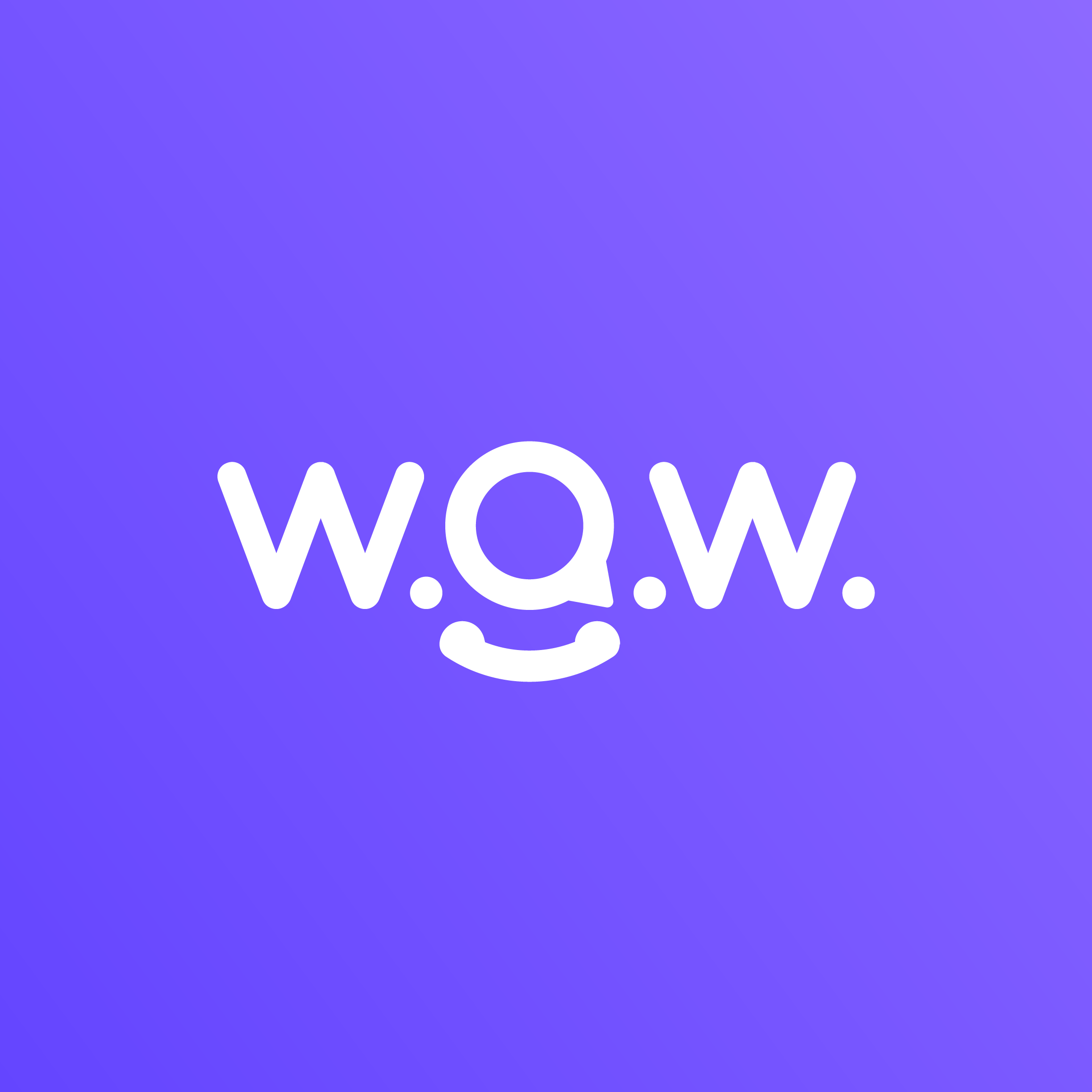 w.o.w. minimalist wordmark logo design with smiley detail by ZakDesignz